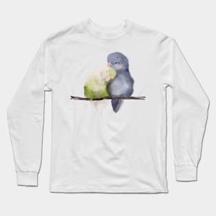 Budgies in Love Watercolor Long Sleeve T-Shirt